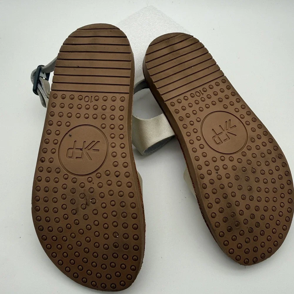 Freshly Picked Girls Gold Bow Leather Strappy Buckle Sandals Size 10